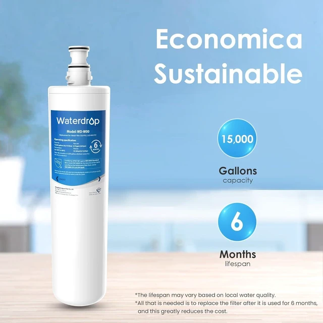 Alt view image 3 of 7 - Waterdrop 3US-MAX-F01, 3US-PF01 Under Sink Water Filter, 3 Pack,Compatible with Filtrete® Maximum 3US-MAX-S01, 3US-PS01, Aqua-Pure C-Cyst-FF, Manitowoc K-00337 K-00338, HF20-S, NSF/ANSI 42