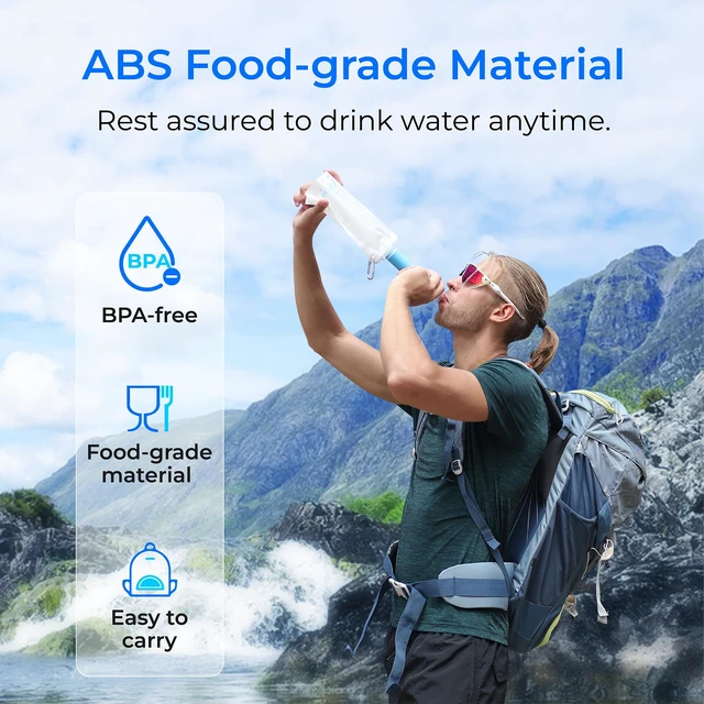 Alt view image 6 of 7 - Waterdrop Portable Water Filter Straw, Camping Water Filter,Survival Water Purifier, 0.1 Micron Filtration for Hiking, Travel & Emergency Preparedness, Survival Gear, 4 Pack