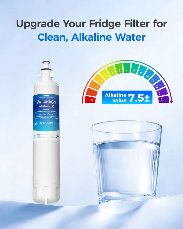 Alt view image 2 of 7 - Waterdrop WD-F19C-AL Alkaline Water Filter Replacement for GE® RPWFE®, Enhances pH, Replacement for GE® RPWF (Built-in CHIP), GFE28GYNFS