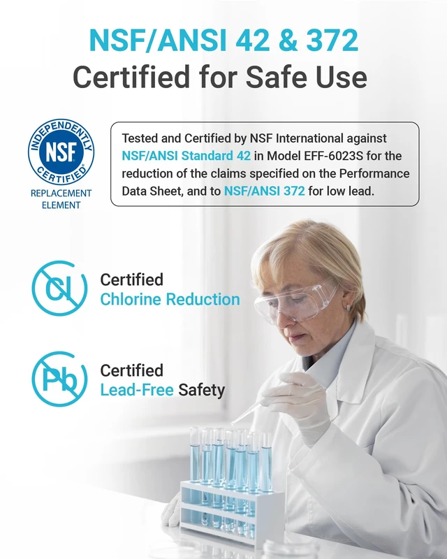 Alt view image 3 of 7 - AQUA CREST FQSLF Water Filter Replacement for GE FQSVF, FQSVN, 2 Pack, Compatible with GE FQSLF, FQSVF, FQROPF, GE GXSV65R, PXRQ15F, PNRQ15F, NSF/ANSI 42 Certified