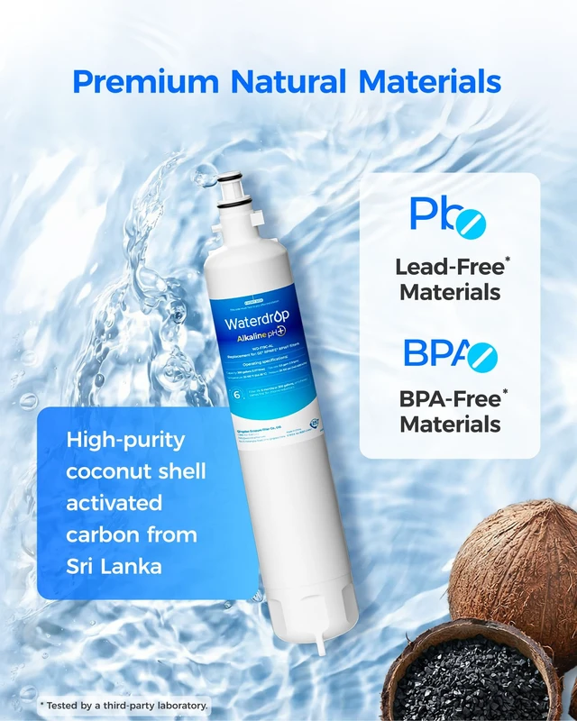Alt view image 7 of 7 - Waterdrop WD-F19C-AL Alkaline Water Filter Replacement for GE® RPWFE®, Enhances pH, Replacement for GE® RPWF (Built-in CHIP), GFE28GYNFS