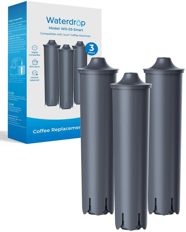 Main image of Waterdrop C03 Replacement for Jura® 24234/71794 Smart Coffee Filter, 3 Pack, Compatible with Jura® E8, E6, ENA 8, Jura® 71794 Claris Smart Filter Cartridge, 24234 Clearyl Smart+ Filter