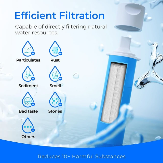Alt view image 3 of 7 - Waterdrop Water Filter Straw, Portable Camping Filtration System, Drinking Water Purifier for Emergency Hiking Travel Backpacking