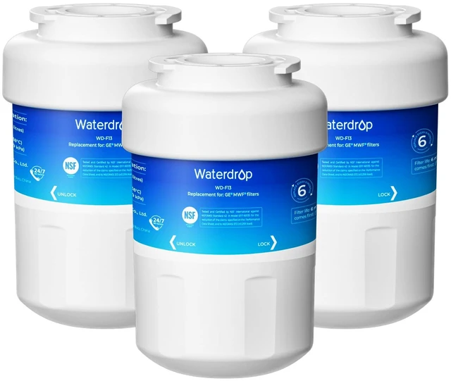 Main image of Waterdrop WD-F13 Refrigerator Water Filter Replacement for GE® MWF®, 3 Pack