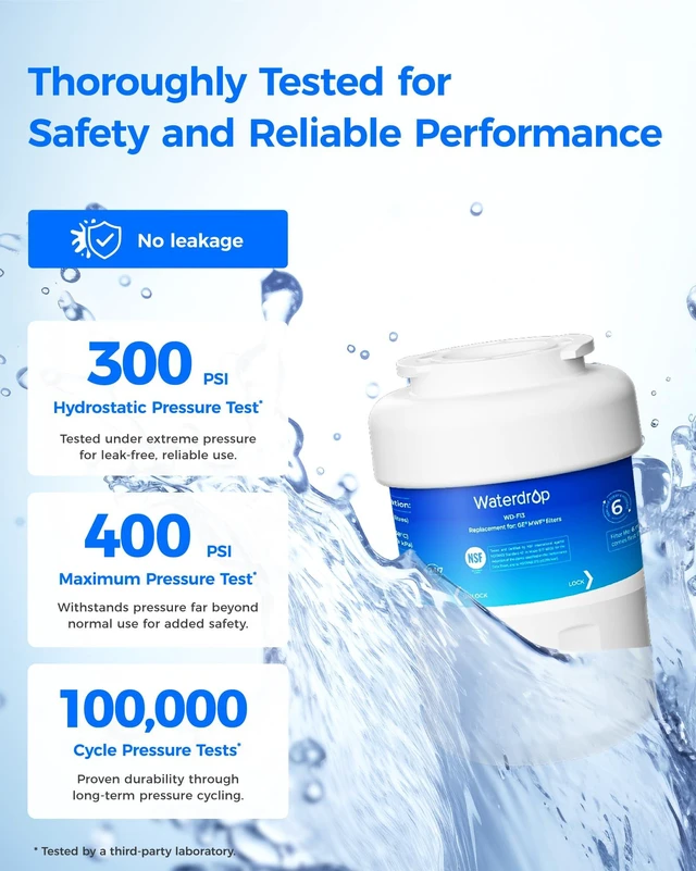 Alt view image 5 of 7 - Waterdrop WD-F13 Refrigerator Water Filter Replacement for GE® MWF®, 3 Pack