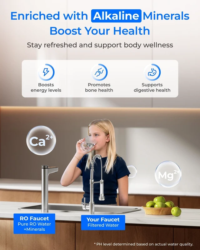 Alt view image 6 of 7 - Waterdrop X12-PRO Dual Flow Reverse Osmosis Water Filter, Alkaline Mineral,1200 GPD, Tankless RO System, 11-Stage RO Filtration, Smart Faucet, Attaches to Your Existing Kitchen Faucet, BPA-Free