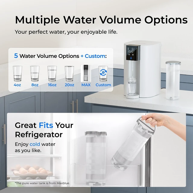 Alt view image 6 of 6 - Waterdrop C1SL Mineral Reverse Osmosis System Countertop, Room-Temp Water,7-Stage Filtration, Mineralized, 3:1 Pure to Drain, Countertop Reverse Osmosis Water Filter, No Installation Required