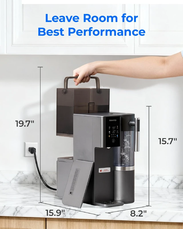 Alt view image 6 of 6 - Waterdrop A2 Reverse Osmosis Water Filter System, Instant Hot & Cold Water,5-Stage Filtration, 6 Temperature Settings, Hot & Cold & Room-Temp Water, 3:1 Pure to Drain, Installation-Free Countertop RO