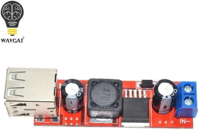 Alt view image 5 of 6 - Dual USB Output DC-DC Step Down Buck Power Module 9V/12V/24V/36V to 5V USB 3A for Vehicle Charger LM2596
