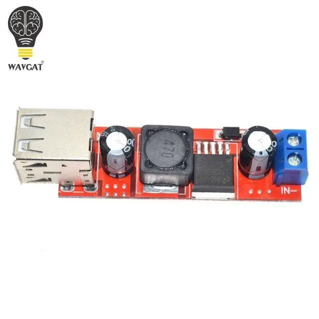 Alt view image 5 of 6 - Dual USB Output DC-DC Step Down Buck Power Module 9V/12V/24V/36V to 5V USB 3A for Vehicle Charger LM2596