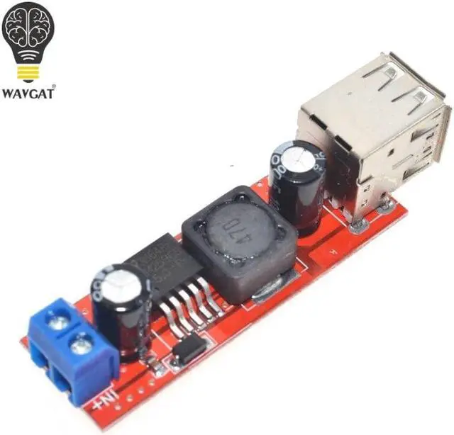 Alt view image 2 of 6 - Dual USB Output DC-DC Step Down Buck Power Module 9V/12V/24V/36V to 5V USB 3A for Vehicle Charger LM2596
