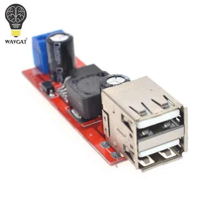 Alt view image 3 of 6 - Dual USB Output DC-DC Step Down Buck Power Module 9V/12V/24V/36V to 5V USB 3A for Vehicle Charger LM2596