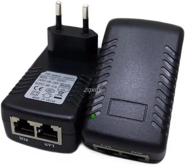 Alt view image 2 of 5 - Plug 48V 0.5A Wall POE Injector Power RJ45 Ethernet Adapter Lan Network Switch Whosale&Dropship