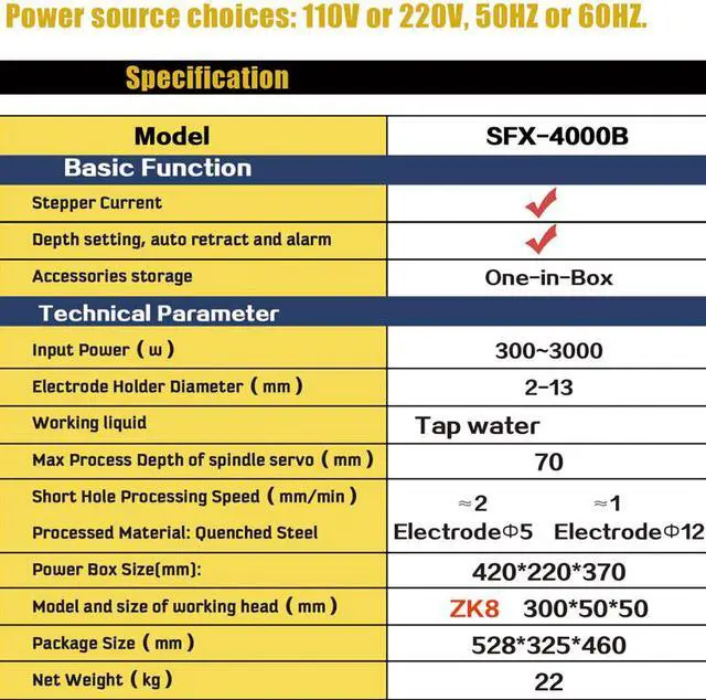 Alt view image 3 of 7 - SFX Brand 3000W Super Power SFX-4000B M2-M48 Small Mini Broken Tap Remover Portable EDM Tap Buster Electric Discharge Machine Tap Extractor Tap Disintengrator Damage Bolt Remover