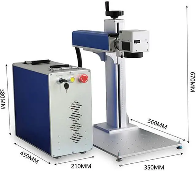 Alt view image 6 of 7 - 60W JPT MOPA Fiber Laser Marking Machine Laser Engraving Color Marking With 175*175mm Working Area & 80mm Rotary Axis