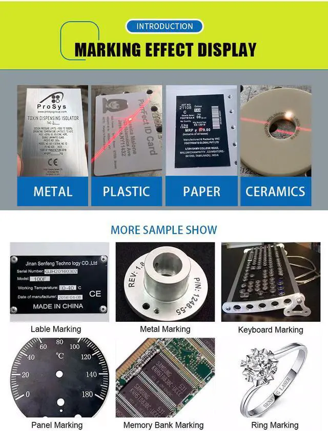 Alt view image 3 of 7 - 60W JPT MOPA Fiber Laser Marking Machine Laser Engraving Color Marking With 175*175mm Working Area & 80mm Rotary Axis