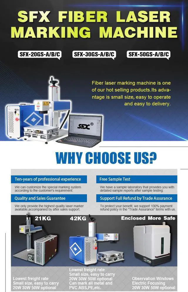 Alt view image 2 of 6 - Fiber Laser Marking Machine JPT MOPA 60W Deep Marking 110*110mm Lens with Rotary Axis 100mm for Metal Rings Acrylic Board High Speed