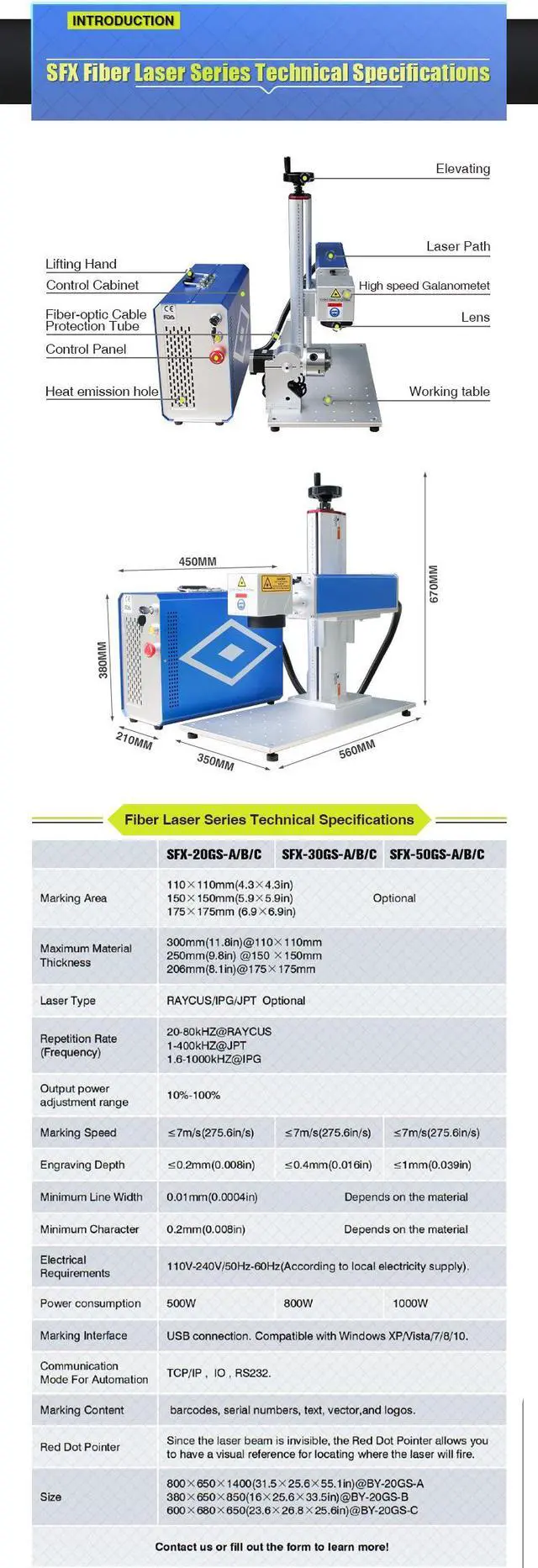 Alt view image 3 of 6 - Fiber Laser Marking Machine JPT MOPA 60W Deep Marking 110*110mm Lens with Rotary Axis 100mm for Metal Rings Acrylic Board High Speed
