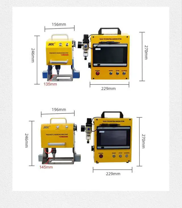 Alt view image 3 of 7 - US Stock SFX Portable Pneumatic Marking Machine Working Area 120*50mm Metal Engraver for Vehicle Frame VIN Number