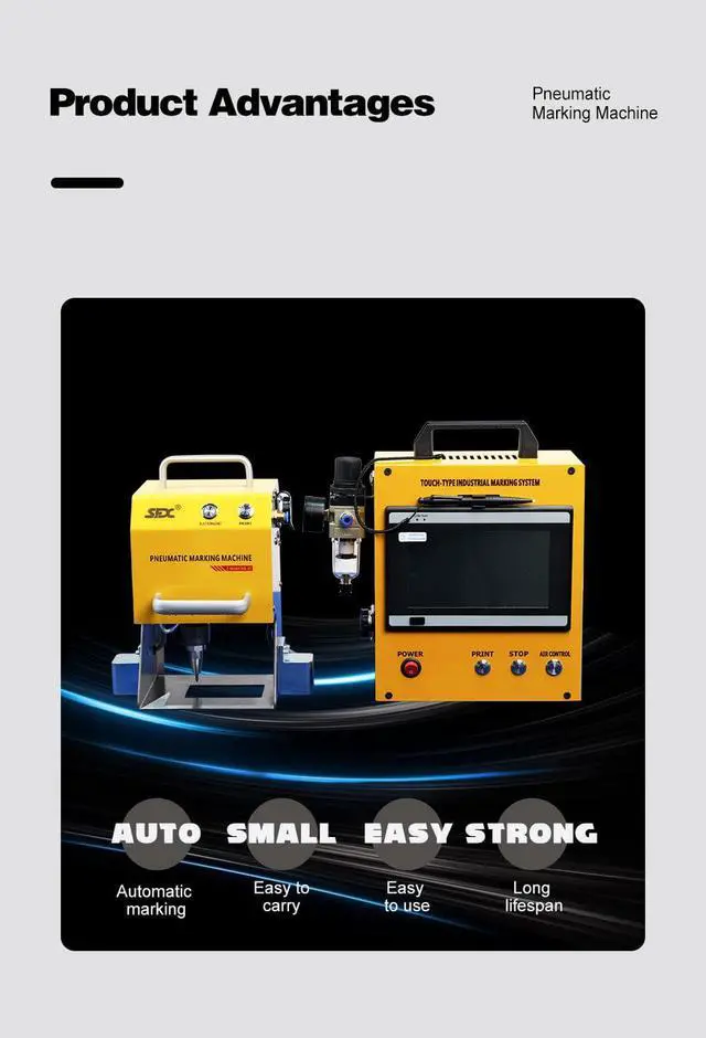 Alt view image 4 of 7 - US Stock SFX Portable Pneumatic Marking Machine Working Area 120*50mm Metal Engraver for Vehicle Frame VIN Number