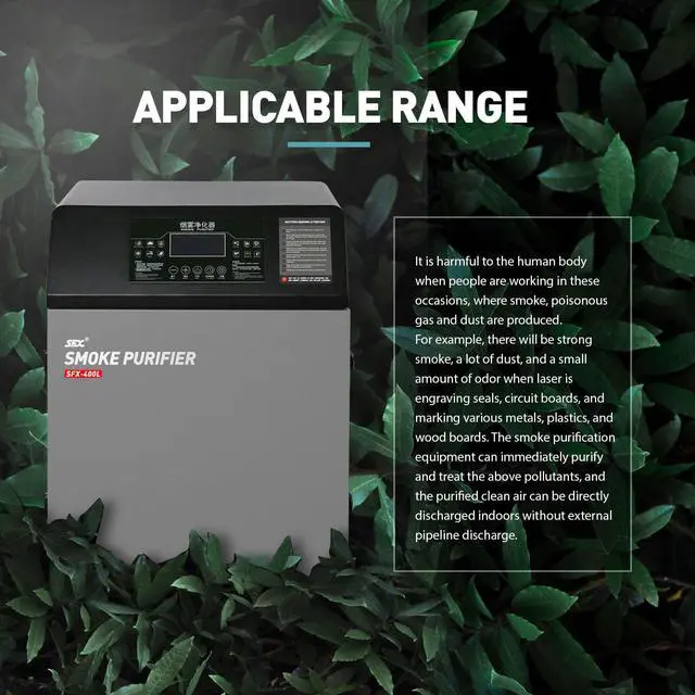 Alt view image 2 of 7 - Laser Solder Fumes Purifier for Smoke Removal,Deodorization,Dust Collection,Marking and Welding Working Air Purifier