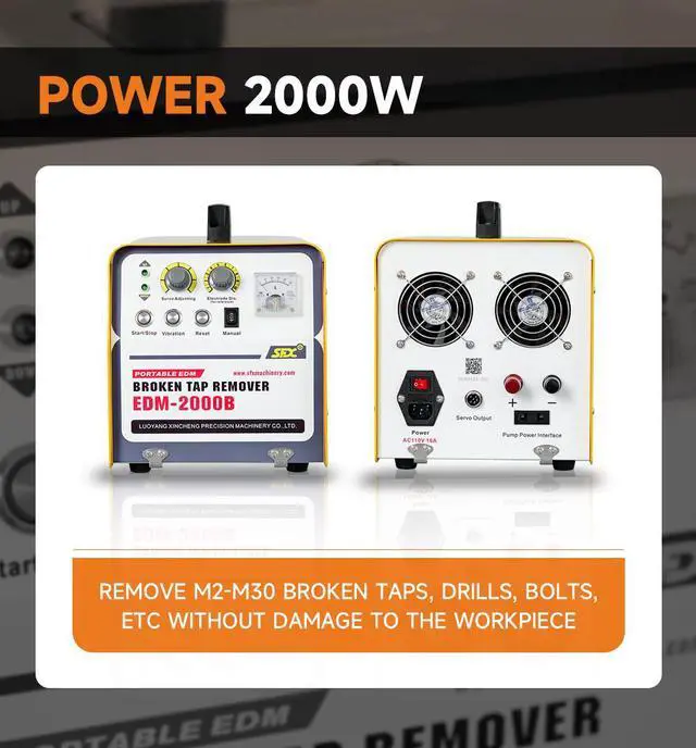 Alt view image 2 of 7 - SFX New arrival EDM-2000B Portable EDM, M2-M30 Broken Tap Remover, Spark Erode Machine, Power Drill Tools, Tap Extractor, Tap Disintengrator, Damage Bolt Remover, 110V, 2000W
