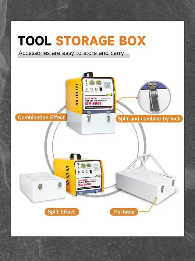 Alt view image 3 of 7 - SFX New arrival EDM-2000B Portable EDM, M2-M30 Broken Tap Remover, Spark Erode Machine, Power Drill Tools, Tap Extractor, Tap Disintengrator, Damage Bolt Remover, 110V, 2000W