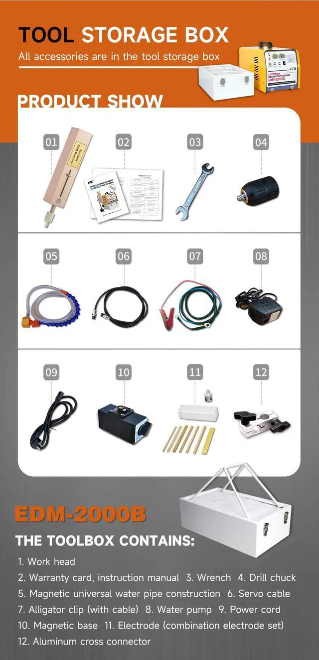 Alt view image 6 of 7 - SFX New arrival EDM-2000B Portable EDM, M2-M30 Broken Tap Remover, Spark Erode Machine, Power Drill Tools, Tap Extractor, Tap Disintengrator, Damage Bolt Remover, 110V, 2000W