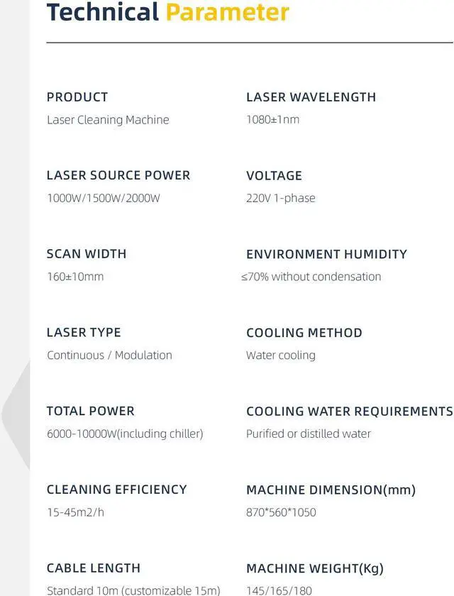 Alt view image 7 of 7 - 1500W Laser Cleaning Machine Max Laser Source Rust paint oil removal Handheld Laser Cleaning Machine for Metal Parts