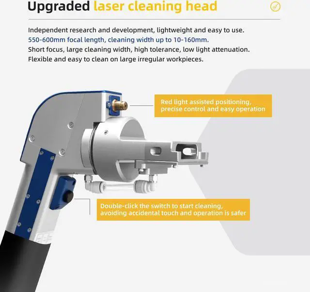 Alt view image 2 of 7 - 1500W Laser Cleaning Machine Max Laser Source Rust paint oil removal Handheld Laser Cleaning Machine for Metal Parts