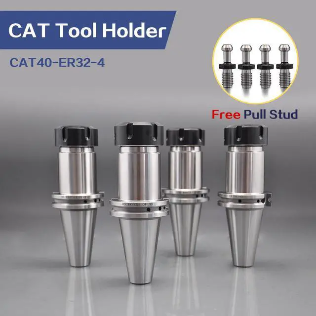 Alt view image 2 of 5 - SFX New 4 Pcs CAT40 Collet Chuck CNC Machine Equipment 4Pcs NEW CAT40-ER32-4 Tool Holder Free Send Pull Stud Retention Knob