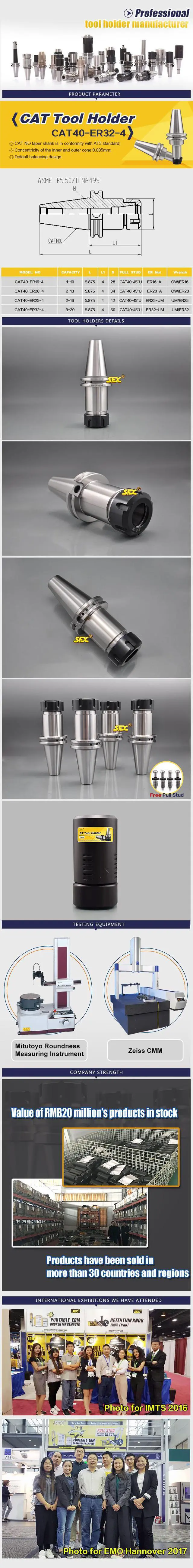 Alt view image 5 of 5 - SFX New 4 Pcs CAT40 Collet Chuck CNC Machine Equipment 4Pcs NEW CAT40-ER32-4 Tool Holder Free Send Pull Stud Retention Knob