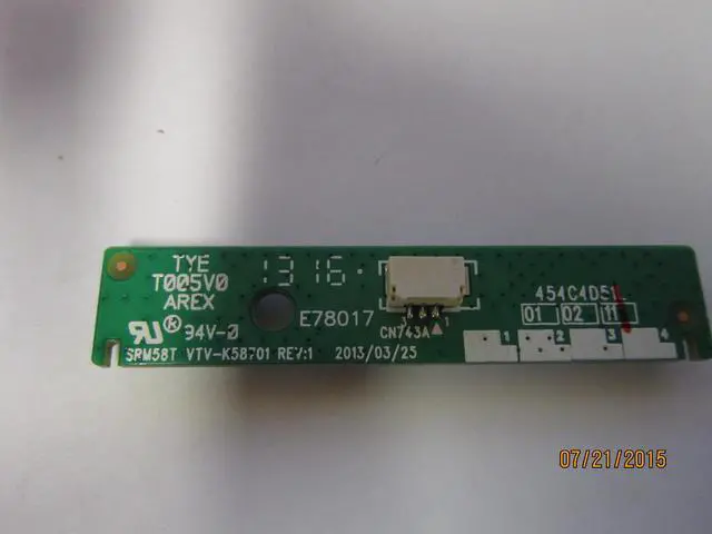 Main image of Toshiba VTV-K58701 E78017 454C4D51L Power Button Assembly