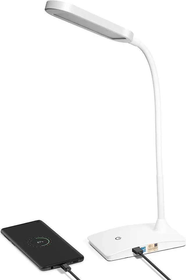 Main image of TW Desk Lamps for Home Office - Super Bright Small Desk Lamp with USB Charging Port, a Perfect LED Desk Light as Study Lamp, Bedside Reading Lights, White