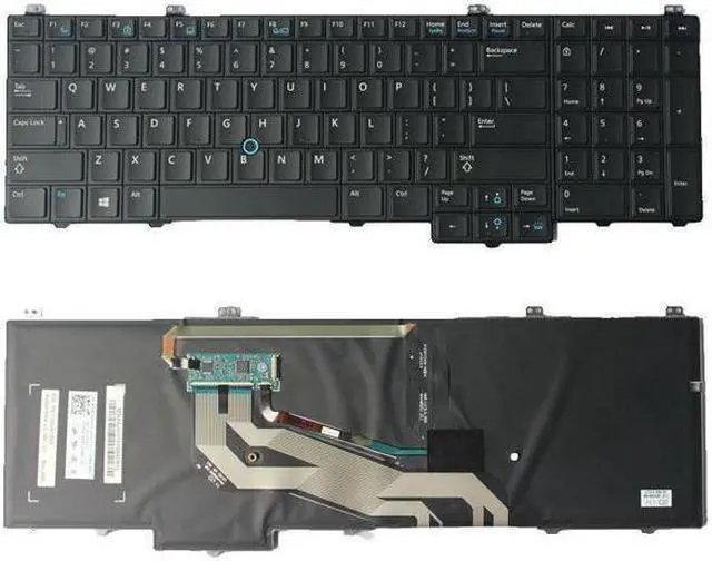 Main image of Replacement With Backlit Keyboard with Pointer For Dell Latitude E5540 076X2J, US Layout Black Color