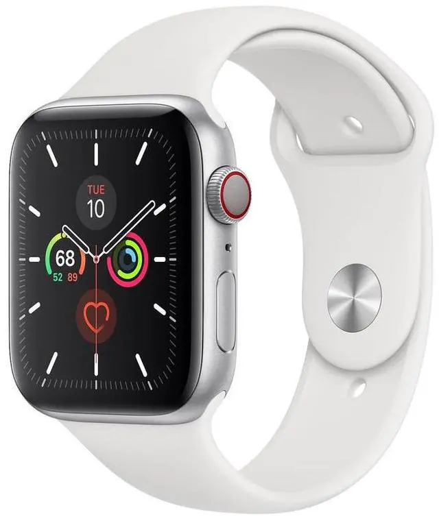 Main image of Apple Apple Watch Series 5 44 mm Fully Unlocked - Silver GPS Only (Grade B)