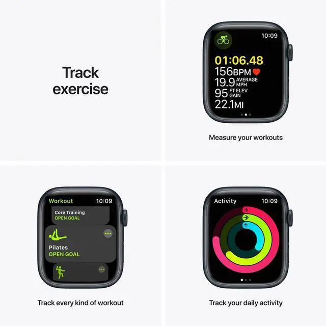Alt view image 4 of 5 - Apple Apple Watch Series 7 41 mm Fully Unlocked - Midnight GPS Only (Grade A)