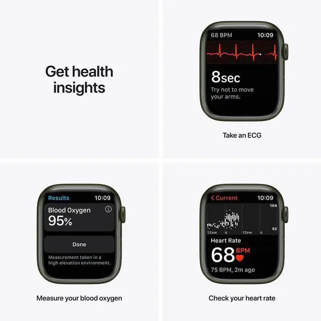 Alt view image 3 of 5 - Apple Apple Watch Series 7 41 mm Fully Unlocked - Green GPS + Cellular (Grade A)