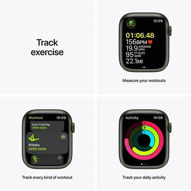 Alt view image 4 of 5 - Apple Apple Watch Series 7 41 mm Fully Unlocked - Green GPS + Cellular (Grade A)