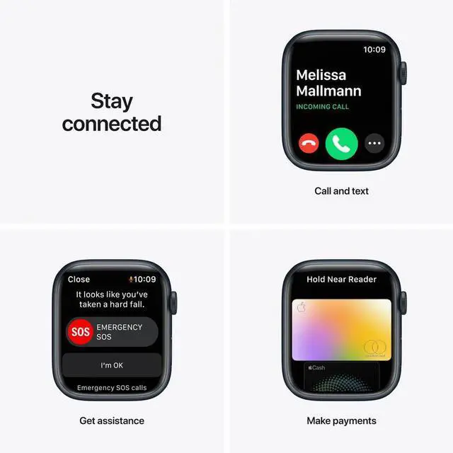 Alt view image 5 of 5 - Apple Apple Watch Series 7 45 mm Fully Unlocked - Midnight GPS + Cellular (Grade B)