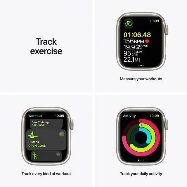 Alt view image 4 of 5 - Apple Apple Watch Series 7 45 mm Fully Unlocked - Starlight GPS Only (Grade A)