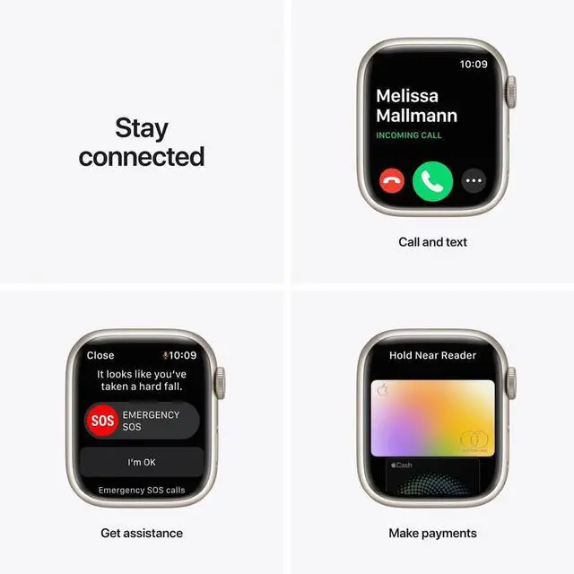 Alt view image 5 of 5 - Apple Apple Watch Series 7 45 mm Fully Unlocked - Starlight GPS Only (Grade A)