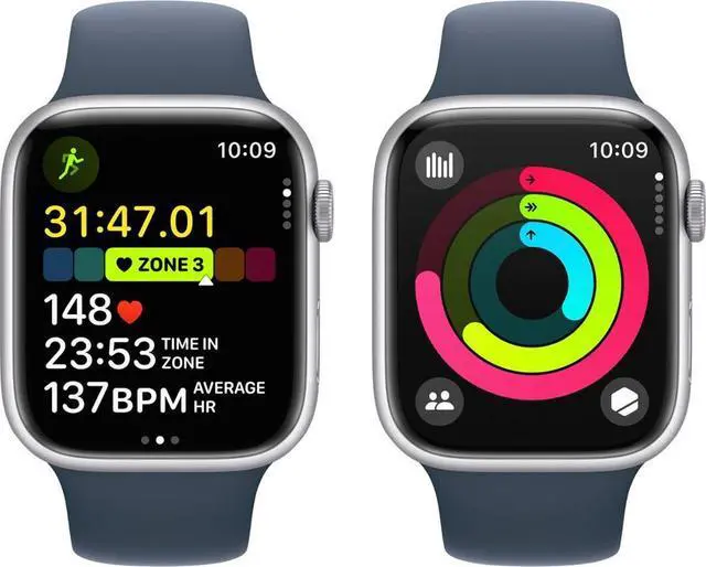 Alt view image 5 of 5 - Apple Apple Watch Series 9 45 mm Fully Unlocked - Silver GPS Only (Grade A)