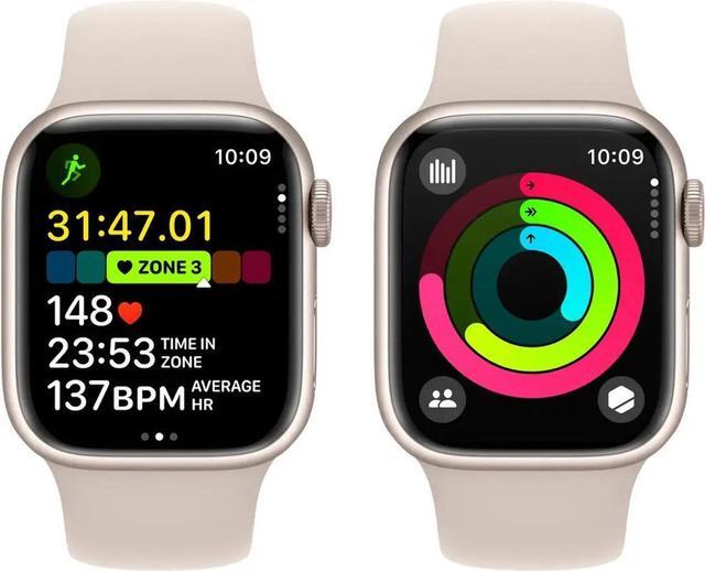 Alt view image 5 of 5 - Apple Apple Watch Series 9 45 mm Fully Unlocked - Starlight GPS + Cellular (Grade B)