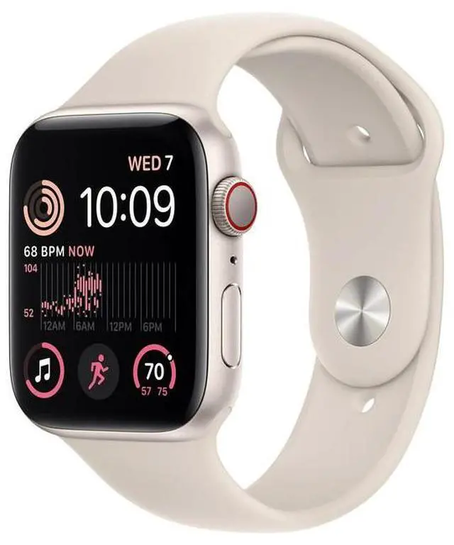 Main image of Apple Apple Watch Series SE 2 44 mm Fully Unlocked - Starlight GPS + Cellular (Grade B)