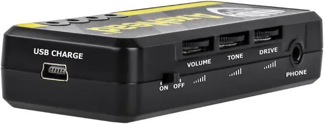 Alt view image 5 of 12 - Nady AxeHead Miniature Headphone Guitar Amplifier _ Built-in amp simulation with gain, tone and volume controls _ includes headphones splitter, 3.5mm audio cable, and USB charging cable