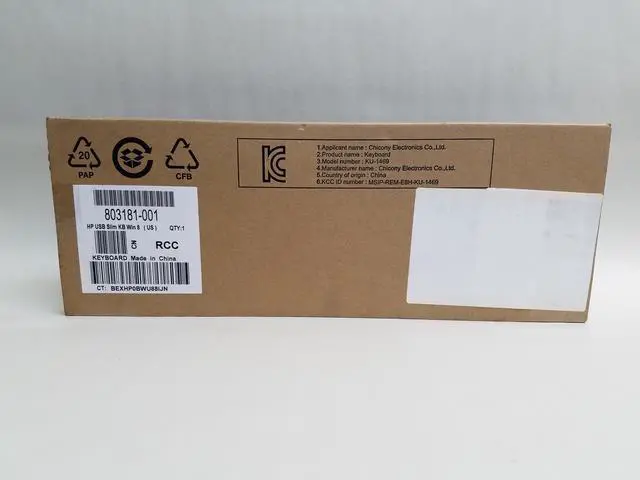 Alt view image 5 of 9 - New HP 803181-001 Wired USB Slim Keyboard