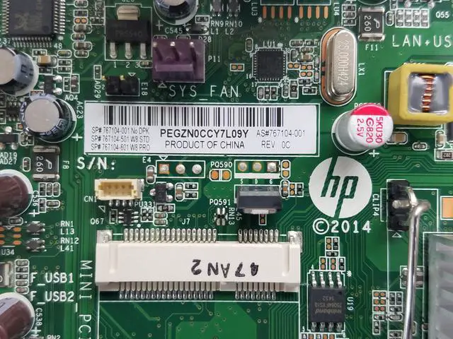 Alt view image 5 of 6 - 767104-001 HP 110-414 Camphor2 Beema Desktop Motherboard w/ AMD A8-6410 2.0GHz CPU