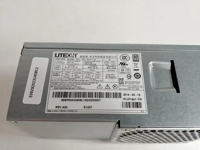 Alt view image 6 of 7 - Liteon PS-4241-01 ThinkCentre M92P M75e 240W SFF Power Supply