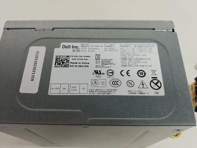 Alt view image 5 of 6 - Dell 61J2N Dell 275 Watt Power Supply For Optiplex 9010 7010 3010 Mt